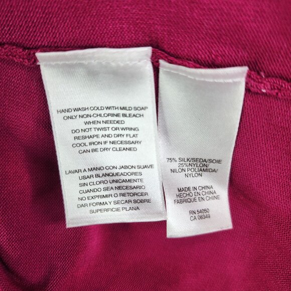 Womens Pink Jones New York Collection Blouse Top Silk Blend Long Sleeve Size XL - Picture 8 of 12